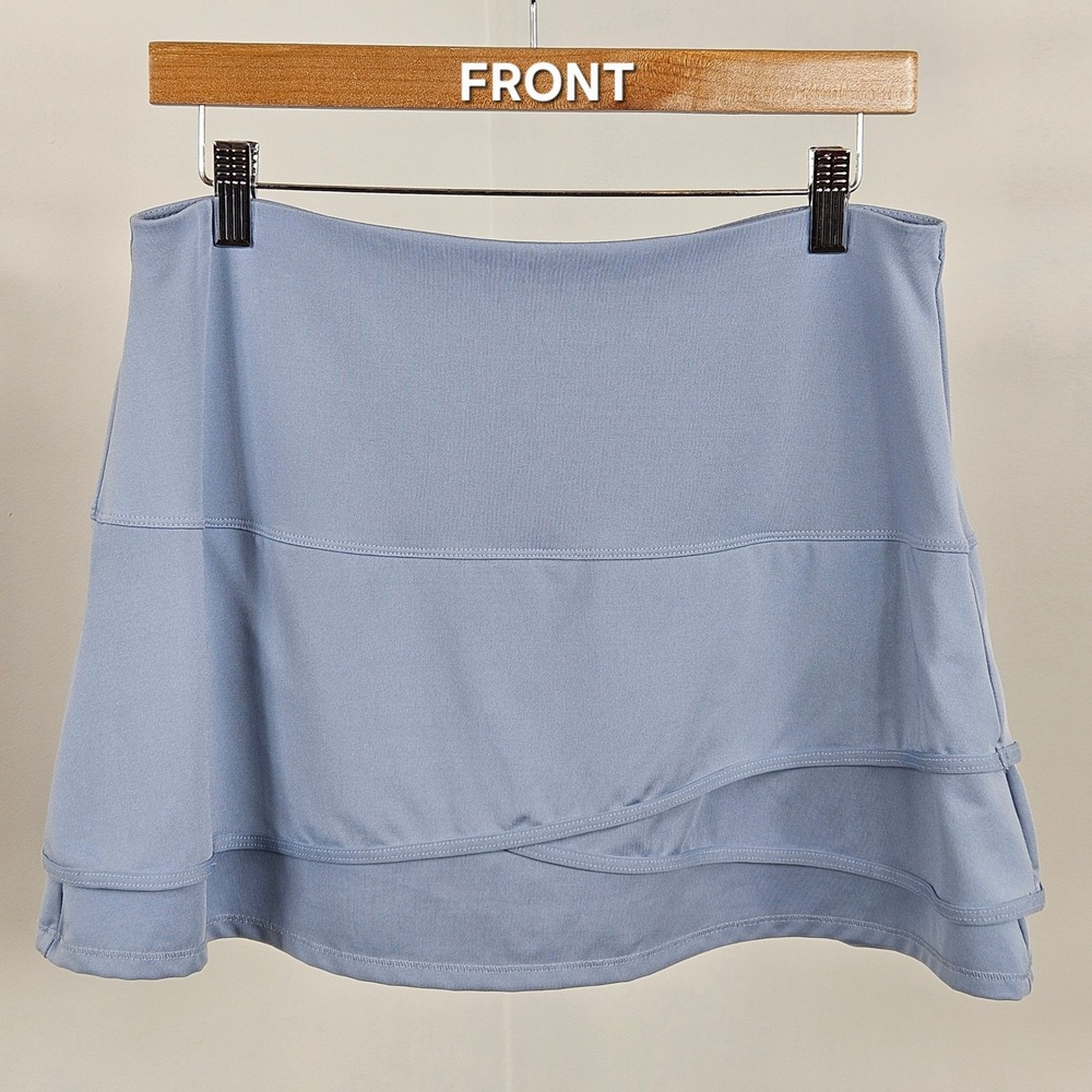 Lucky in Love Skort Women L 12 Light Blue Tiered Athletic Tennis Golf Pickleball